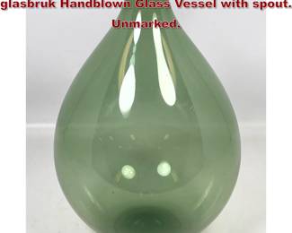 Lot 807 Large Kjell Blomberg for Gullaskruf glasbruk Handblown Glass Vessel with spout. Unmarked. 