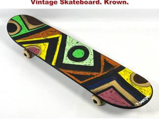 Lot 631 Dennis Sakelson Hand Painted Vintage Skateboard. Krown. 