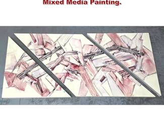 Lot 1086 3pcs JAI Large Scale Abstract Mixed Media Painting. 