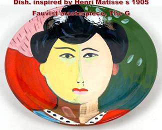 Lot 827 Artist Signed Hand Painted Charger Dish. inspired by Henri Matisse s 1905 Fauvist masterpiece, The G
