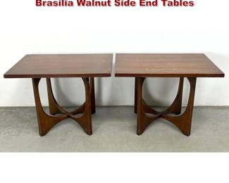 Lot 999 Pair Mid Century Modern Broyhill Brasilia Walnut Side End Tables