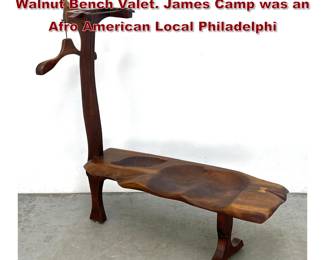 Lot 602 JAMES CAMP 1972 Artisan Studio Walnut Bench Valet. James Camp was an Afro American Local Philadelphi