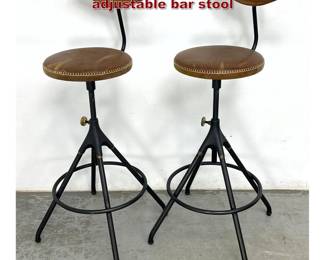 Lot 989 Pair District Eight Akron model adjustable bar stool