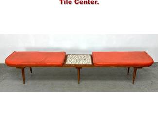 Lot 1044 50s Modern Long Bench with Tile Center. 