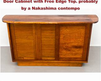 Lot 605 Vintage Custom Studio Made Sliding Door Cabinet with Free Edge Top. probably by a Nakashima contempo