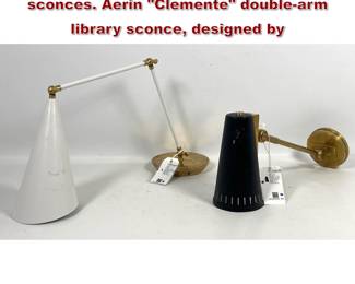 Lot 622 2pcs Visual Comfort Adjustable Wall sconces. Aerin Clemente doublearm library sconce, designed by