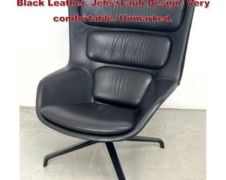 Lot 668 Herman Miller Striad Lounge Chair, Black Leather, Jehs Laub Design. Very comfortable. Unmarked.
