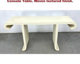 Lot 1055 Oriental Asian Style Rolled End Console Table. Woven textured finish. 
