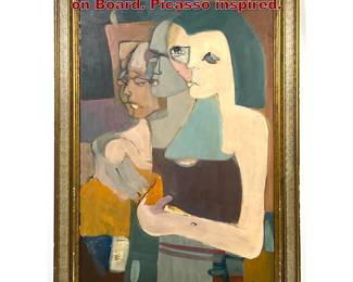 Lot 901 E Altman Modernist Figure Painting on Board. Picasso inspired. 