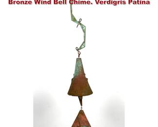Lot 781 PAOLO SOLERI for ARCOSANTI Bronze Wind Bell Chime. Verdigris Patina 