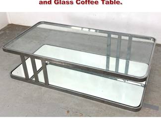 Lot 682 Milo Baughman Attributed Chrome and Glass Coffee Table. 