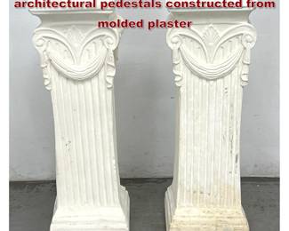 Lot 1081 Pair Neoclassical style architectural pedestals constructed from molded plaster