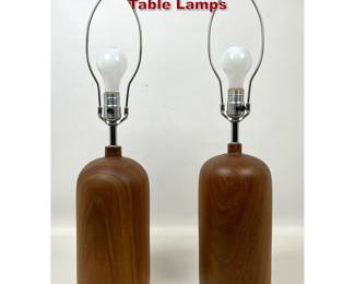 Lot 673 Pair Vintage Danish Modern Teak Table Lamps