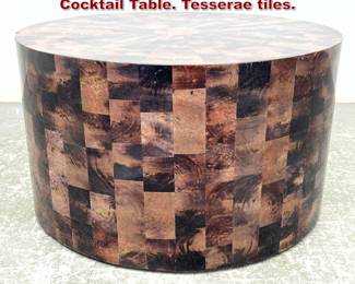 Lot 924 BERNHARDT Round Modernist Cocktail Table. Tesserae tiles. 