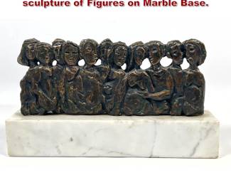 Lot 813 Mid Century Modern Bronze sculpture of Figures on Marble Base.