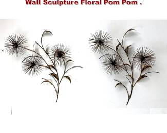 Lot 706 Pair Signed Mid Century Modern Wall Sculpture Floral Pom Pom .