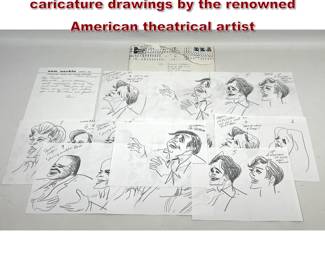Lot 892 11pc Collection of original graphite caricature drawings by the renowned American theatrical artist 