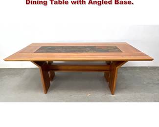 Lot 635 Decorator Custom Cherry and Slate Dining Table with Angled Base. 