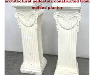 Lot 1079 Pair Neoclassical style architectural pedestals constructed from molded plaster
