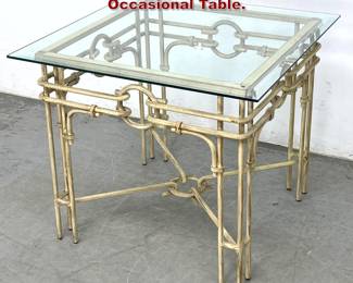 Lot 1034 Decorative Iron and Glass Side Occasional Table. 