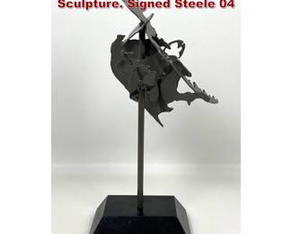 Lot 822 Abstract Brutalist Modern Sculpture. Signed Steele 04 