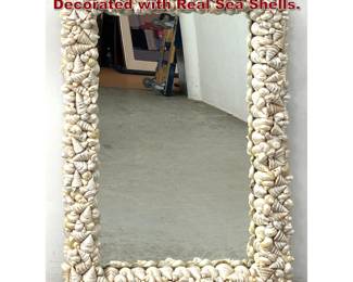 Lot 965 Miami Modern Wall Mirror Profusely Decorated with Real Sea Shells. 