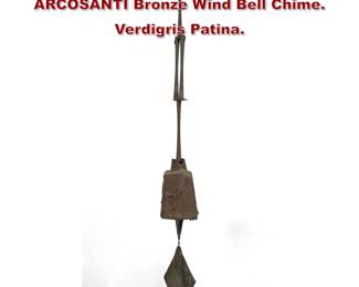 Lot 790 Very Large PAOLO SOLERI for ARCOSANTI Bronze Wind Bell Chime. Verdigris Patina. 