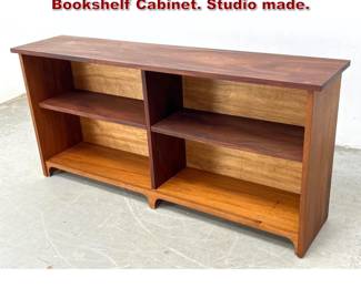 Lot 646 Custom Teak Low Adjustable Bookshelf Cabinet. Studio made. 