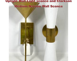 Lot 636 2pcs Visual Comfort Lighting. Orsay Uplight Wall Light sconce and Clarkson Medium Narrow Wall Sconce