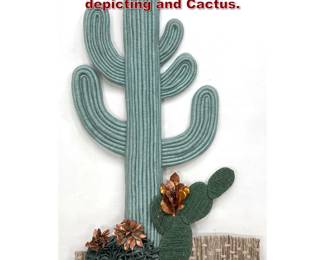 Lot 990 Artisan Fabric Form Wall Sculpture depicting and Cactus. 