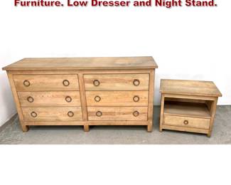 Lot 953 2pcs Taos Furniture Rustic Pine Furniture. Low Dresser and Night Stand. 