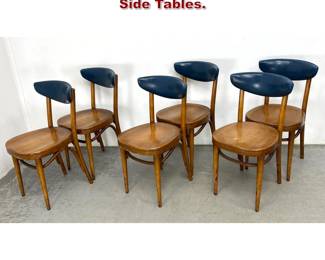 Lot 1077 Set 6 Thonet Bent Wood Cafe Side Tables. 