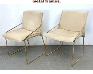 Lot 644 Pair Italian Otto Gerdar Chairs. Gold metal frames. 