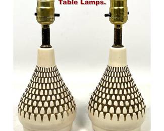 Lot 674 Pair Mid Century Modern Small Table Lamps. 