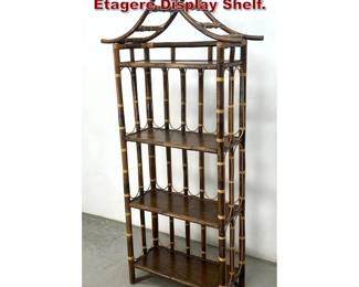 Lot 667 Decorator Rattan Pagoda Style Etagere Display Shelf. 