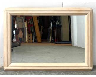Lot 969 Split Reed White washed Wall Mirror. 