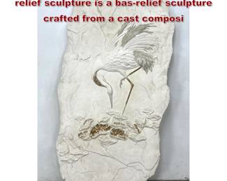 Lot 1084 Largescale contemporary wall relief sculpture is a basrelief sculpture crafted from a cast composi