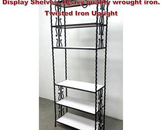 Lot 769 Black Painted Iron 5 Tier Etagere Display Shelves. Heavy quality wrought iron. Twisted Iron Upright 