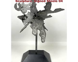 Lot 820 Abstract Brutalist Modern Sculpture. Signed Steele 04 