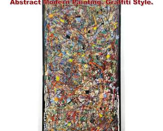 Lot 1083 8ft Extra Large Dennis Sakelson Abstract Modern Painting. Graffiti Style. 