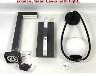 Lot 627 3pcs Contemporary Lighting. Aerin sconce, Sean Lavin path light, 
