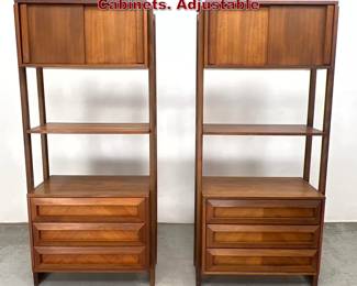 Lot 700 Pair Free Standing Shelving Cabinets. Adjustable