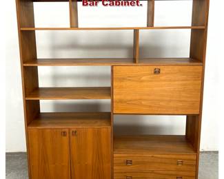 Lot 713 Mid Century Modern Bookshelf Bar Cabinet. 
