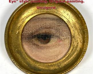Lot 847 Miniature giltframed oil Lover s Eye style painting. Original painting. Unsigned.