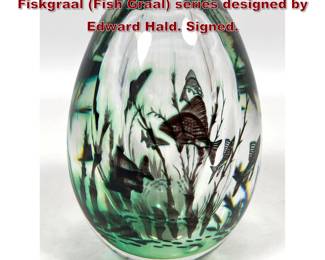 Lot 791 Orrefors art glass vase from the Fiskgraal Fish Graal series designed by Edward Hald. Signed. 