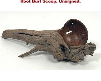 Lot 604 Unique Studio Woodworker Natural Root Burl Scoop. Unsigned. 