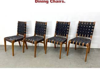Lot 933 Set of 4 Risom Style Strap Dining Chairs. 