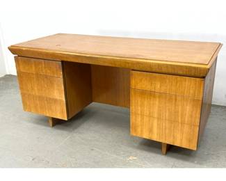Lot 734 Brown Saltman Executive Desk. 