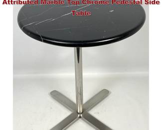 Lot 772 Mid Century Nicos Zographos Attributed Marble Top Chrome Pedestal Side Table