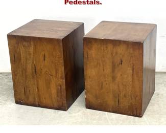 Lot 712 Pair Four Hands Cube Side Table Pedestals. 